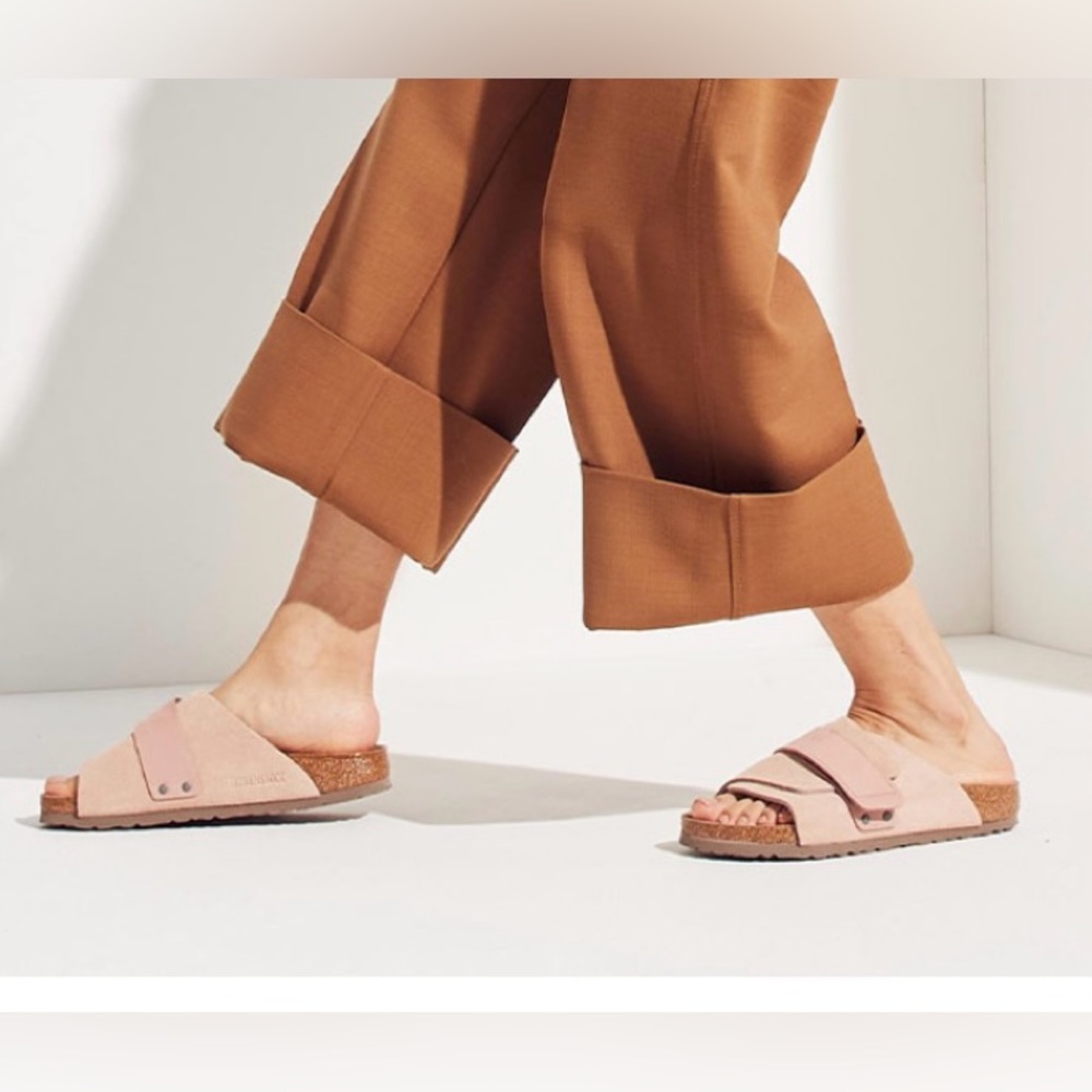 BIRKENSTOCK GERMANY SOFT FOOTBED KYOTO UNISEX SZ 38 EU/ 7-7.5 US IN SOFT PINK - Picture 9 of 15
